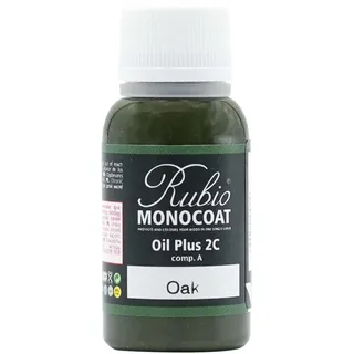 Rubio Monocoat Oil Plus 2C, Leinöl als ökologischer Holzschutz für den Innenbereich, schnell trocknendes Holzöl zur Holzbehandlung - Oak, 20 ml