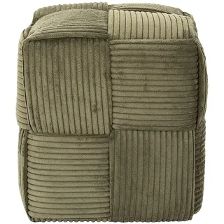 HOME DECO FACTORY Pouf Cord Geflochten Modern Komfort Grün | Polyester, geflochtener Cord-Pouf, modernes elegantes Design, optimaler Komfort, Wohn- oder Schlafzimmer, 36x36x36 cm, Grün