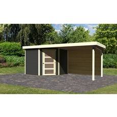 Bild Schwandorf 5 4,97 x 2,46 x 2,18 m terragrau inkl. 2,8 m Anbau und Rückwand