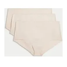 Womens Body by M&S 3er-Pack hoch geschnittene Slips ohne sichtbare Abdrücke mit FlexifitTM - Opaline, Opaline, 12