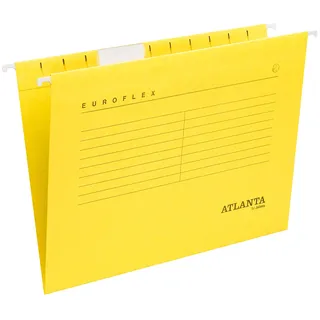 Jalema 2652742400 Hängemappen Euroflex, Hängeregister DIN A4, seitlich offen, Sichtreiter, FSC®-zertifiziert, 25er Packung, gelb