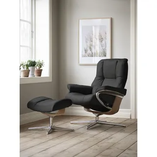 Stressless® »Mayfair« Set, Relaxsessel mit Hocker, mit Hocker, mit Cross Base, Größe S, M & L, Holzakzent Eiche schwarz