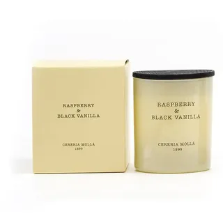 CERERÍA MOLLA 1899 | Premium Kerze Raspberry & Black Vanilla | 1-Docht Aromakerzen | 50 Stunden Brenndauer | Natürliche Duftkerze | Recycelbare Verpackung | Handgemachte Kerze