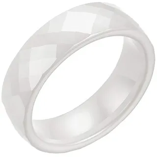 PAURO Damen Herren Schmuck Hoch Poliert Klassisch Design Engagement Hochzeitsband Ringe Keramik 8MM Weiß Größe 60 (19.1)