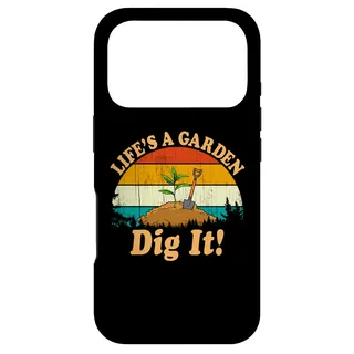 Hülle für iPhone 17 Pro Gartendekoration im Vintage-Retro-Stil, Life's a Garden Dig it