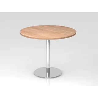 Hammerbacher Besprechungstisch STF10, rund Nussbaum/Chrom-VSTF10/N/C