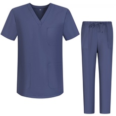 MISEMIYA - Unisex-Schrubb-Set - Medizinische Uniform mit Oberteil und Hose ref.6801-6802 - XX-Large, Grau 68