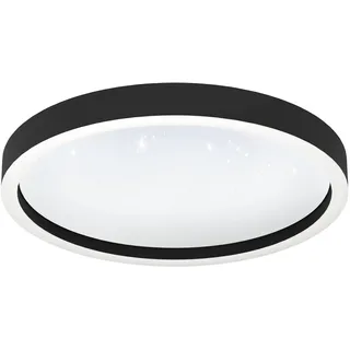 EGLO connect.z Smart Home LED Deckenleuchte Montemorelos-Z mit Kristall-Effekt, ZigBee, App und Sprachsteuerung Alexa, warmweiß-kaltweiß, RGB, dimmbare Deckenlampe in Schwarz, Ø 42 cm