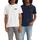 Herren 79681-0027 Set 2 Grafik-T-Shirts weiß marineblau XXL Lässig Baumwolle Kurzarm