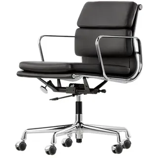 Vitra Bürodrehsessel Soft-Pad schwarz, Designer Charles & Ray Eames, 81.5-92.5x58x57-65 cm