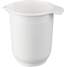 Dr. Oetker Rührschüssel 1 L, Schüssel mit Anti-Rutsch Bodenfläche aus Gummi, garantiert tropffreien Ausguss, Rührtopf aus schlagfestem Kunsstoff (Farbe: Weiß) - spülmaschinengeeignet, Menge: 1 Stück