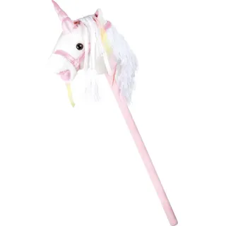 Legler Small foot 10279 - Steckenpferd Weißes Einhorn, mit Geräusch-Funktion, weiß/rosa, Länge: 90cm