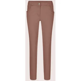 Stoffhose MADELEINE "Hose Schlanke Five-Pocket mit Stretch-Komfort", Damen, Gr. 38, N-Gr, braun (tabakbraun), Obermaterial: 71% Baumwolle CO. 26% Modal CMD. 3% Elasthan EL., Modern, Hosen Stoffhose, Stretch-Komfort