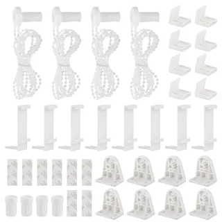 4 Set Rollo Halterung Fenster 17mm Klemmfix Ohne Bohren Ersatzteile | Klemmfix Halterung für Verdunkelungsrollos Doppelrollos und Kann im Hotel Wohnzimmer Schlafzimmer Büro Klassenzimmer