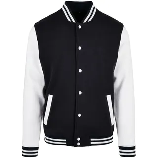 Build Your Brand Basic College Jacke Schwarz/Weiß 3XL