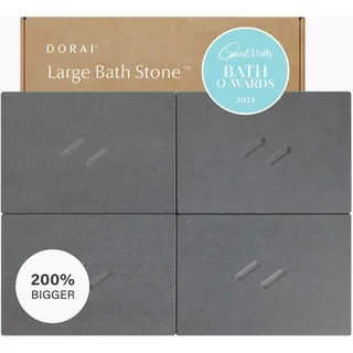 Dorai Home Stone Badematte für Badezimmer | Große, schnell trocknende Stein-Badematte | rutschfeste Oberfläche | anpassbares Design | 56,6 cm L x 80,3 cm B x 1,5 cm H | Schiefer