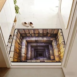 FIUTEKO 3D Teppich optische täuschung, 3D-Optische Täuschung Allwetter-Fußmatte, lustiger 3D-Teppich für Zuhause, Außeneingang, Hof, Boden, Terrasse (50 * 80 cm)