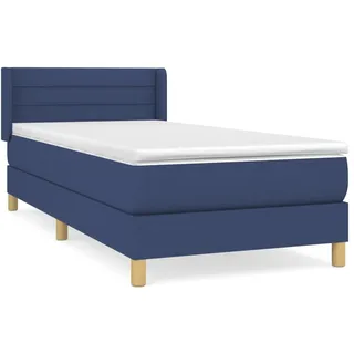 vidaXL Boxspringbett mit Matratze Blau 80x200 cm Stoff - Blau