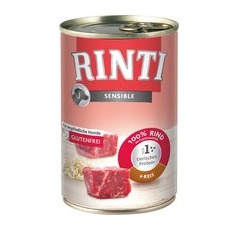 24x400 g Vită & orez RINTI Sensible Hrană umedă pentru câini