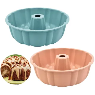 RoadLoo Gugelhupfform Silikon, 2 Stück Silikon Backform Ø 25 cm Kuchenform Silikonbackform Gugelhupf Backform Muffinförmchen Cupcake Kuchenform Wiederverwendbare perfekte Backformen für Brot
