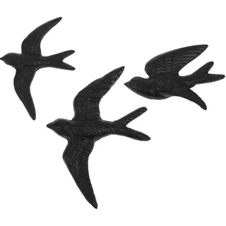 PRETYZOOM 3Er-Set Vogel-Wanddekoration Aus Gusseisen Metall Vögel Wanddeko 6.89 X 5.12 X 0.79 in Rustikale Hängende Vogelornamente Für Wohnzimmer Flur Garten Hochzeit Büro