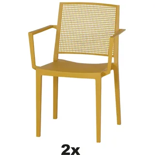 Siena Garden Stapelsessel-Set Square 2-teilig Mustard