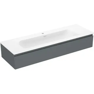Mexen Orio Badezimmerschrank 140 cm mit Waschbecken Vela, 1 Schublade, Graphit matt/weiß matt - 91A10-14023-1-BF66-W23M01 - Weiß