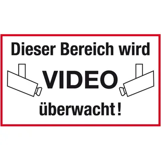 Metafranc Hinweisschild "Dieser Bereich wird Video überwacht!" | 250 x 150 mm – Beschilderung – Warnmarkierung – Sicherheitsmarkierung – Grundstückskennzeichnung – Gewerbekennzeichnung
