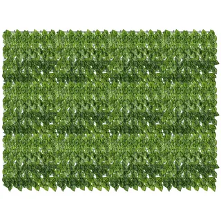 SWANEW Sichtschutzhecke Windschutz 1*3M Efeu Sichtschutz Balkonverkleidung Blätterzaun,Wassermelonenblätter - Grün