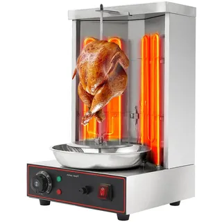 Mqwdxzfes 3000W Elektrischer Shawarma Grill, Automatischer Drehgrill mit 6 U/min, Elektro Dönergrill, Kebap Tischgrill Elektrogrill für Haushalt, Restaurant, Camping, Shawarma, 50-300°C