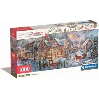 CLEMENTONI Puzzle 1000 Panorama Weihnachten - Poster 39927