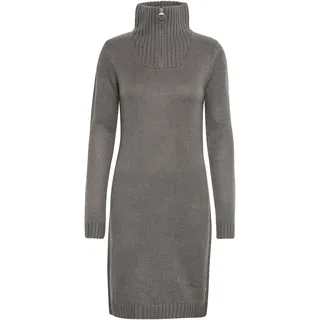Midikleid OXMO "Midikleid OXCarryola", Damen, Gr. XXL, N-Gr, grau (dunkelgrau), Obermaterial: 100% Polyacryl PAN., Kleider Midikleid