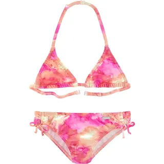 Triangel-Bikini VENICE BEACH "Epica Kids", Jungen, Gr. 134/140, N-Gr, bunt (bunt, pink), Recycling-Polyamid, bedruckt, Bikini-Sets Triangel-Bikini, im Neondruck, Topseller