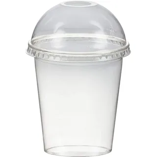 VEPATIM Smoothiesbecher + Domdeckel mit Öffnung 300 ml, Ø 95mm, PET, glasklar 50 Stk.