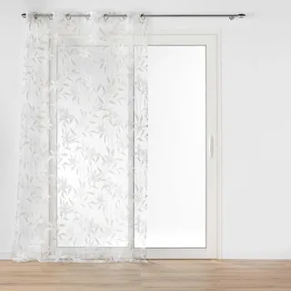 Douceur d'Intérieur Dolia Ösenvorhang, durchscheinend (140 x 240 cm), Ausbrenner-Voile mit Metallic-Optik
