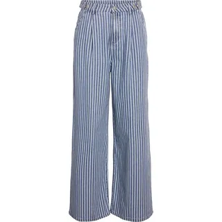 NOISY MAY Gestreifte Stoffhose mit weitem Bein Größe: XS - Blau