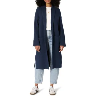 Amazon Essentials Damen Strickmantel, Lang, aus Baumwollmischgewebe in Übergröße, mit Strukturierter Naht