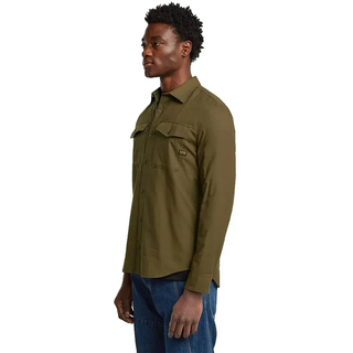 G-star Marine Slim Langarmhemd - Deep Brown / Dark Olive Oxford - M