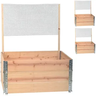 Relaxdays Hochbeet , Hellbraun , Holz, Kunststoff, Metall , 120x118x80 cm , Gartenzubehör, Hochbeete