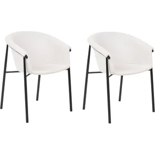Beliani Esszimmerstuhl Polyester beige, schwarz 2er Set