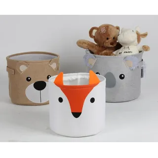 Aufbewahrungskörbe Stoffkorb Kinderzimmer 3-teilig mit Applikation div. Designs