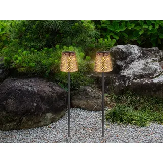 2er Set Ausgefallene LED Solarleuchten, Deko Gartenstecker Solarlicht, Höhe 70cm