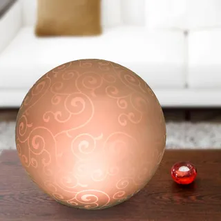 LED Glas Kugelleuchte Ornament 30cm Dekolampe Tischleuchte - Lila