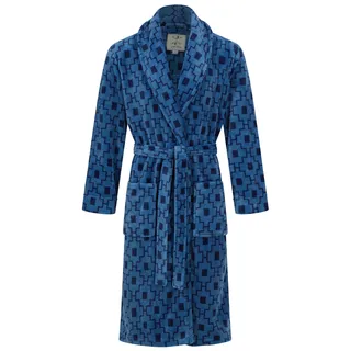 John Christian Supeweicher Fleece-Morgenmantel mit geometrischem Muster (XXL)