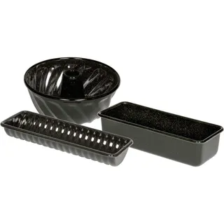 Riess Backformenset , Schwarz , Metall , hitzebeständig, lebensmittelecht, wiederverwendbar, einfache Reinigung , Backen & Backzubehör, Backformen, Backformen-Sets