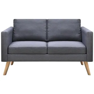 vidaXL Sofa 2-Sitzer Stoff Dunkelgrau