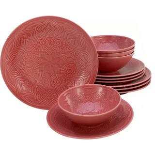 CreaTable Orient Mandala Tafelservice 12-tlg. rot