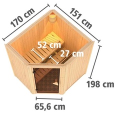 Bild von Sauna Tonja 68mm 230V Saunaofen 3,6kW intern moderne Tür