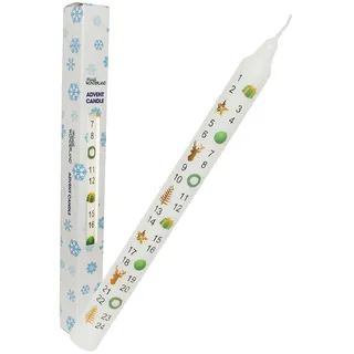Weihnachten Advent Kerze Verpackt 25cm Konisch Countdown Party Farbe Bilder Weiß