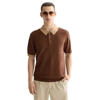 Scotch & Soda Tone On Tone Striped Regular Fit Kurzarm-poloshirt - Brown - L